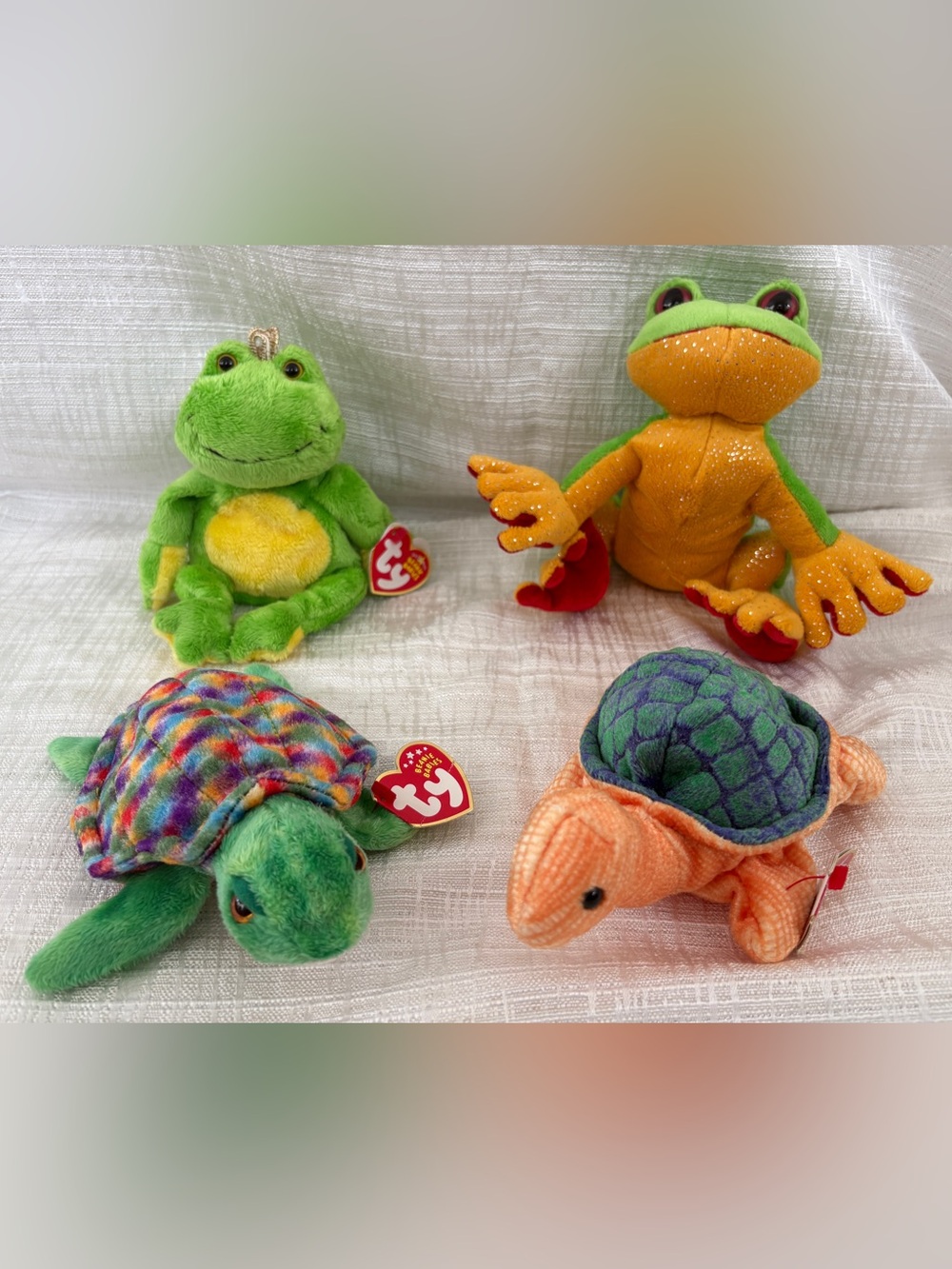 Ty Beanie Babies- Frogs and turtles